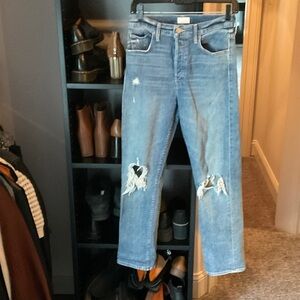 MOTHER Boyfriend Jeans in Light Blue